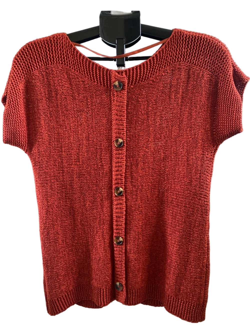 Cable & Gauge Burnt Orange Knit Top, Size S - Picture 2 of 7